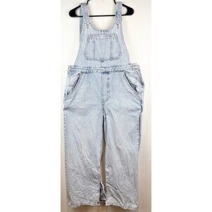 Free People We Thr Free Denim Slouchy Overalls, XL, Extra Large